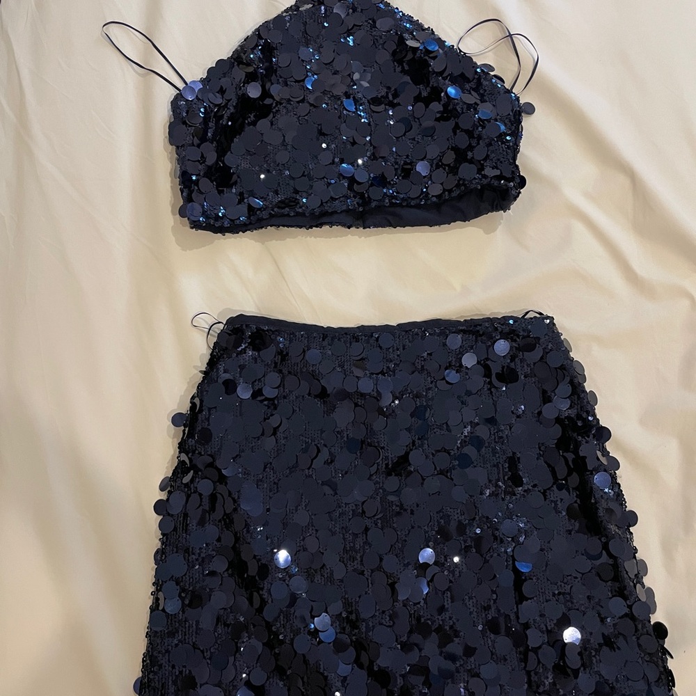 Amanda Uprichard Laurena Sequin Halter Top and Skirt - Revolve